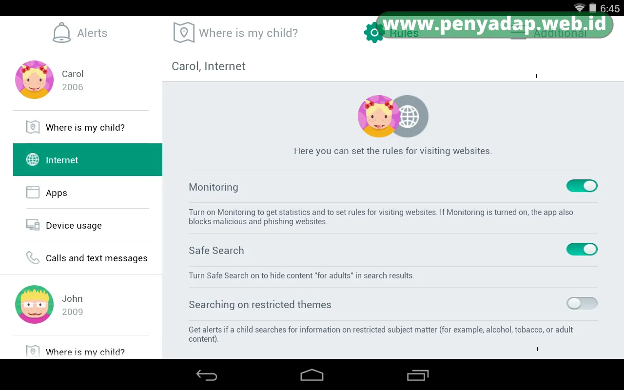 Aplikasi Keylogger Android SafeKids Pro